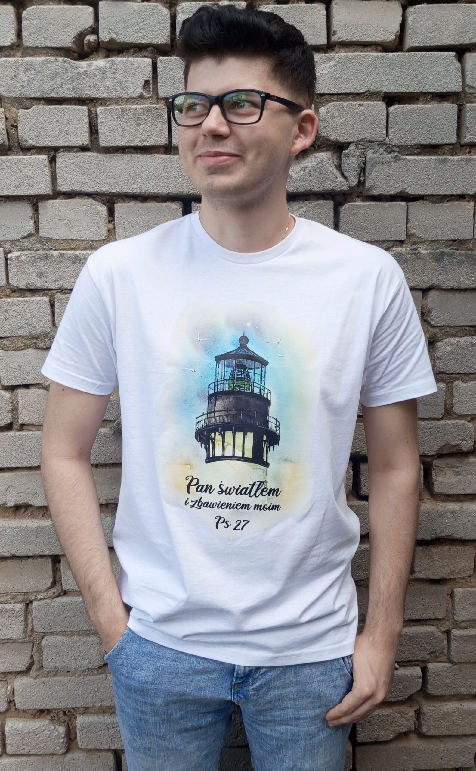 Koszulka męska - Pan Światłem i Zbawieniem moim 1 Koszulka męska - Pan Światłem i Zbawieniem moim